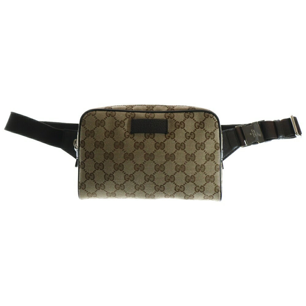 GUCCI GG Canvas Body Bum Crossbody Belt Bag Waist Brown Beige